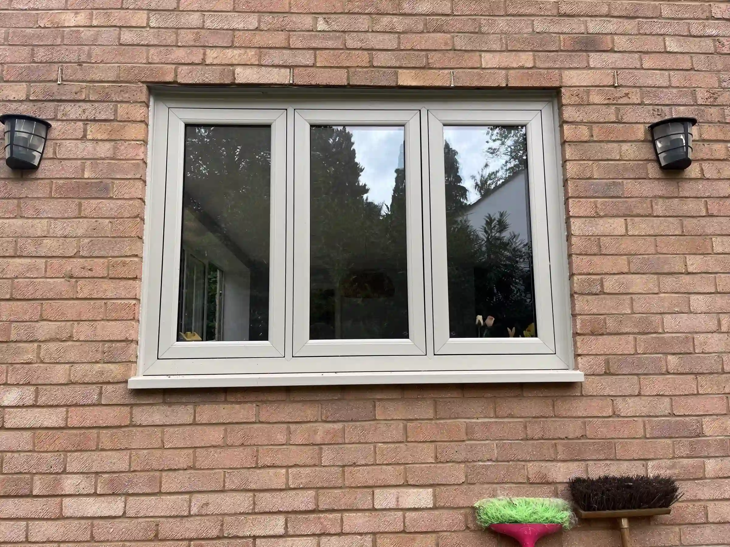 Light grey flush sash window